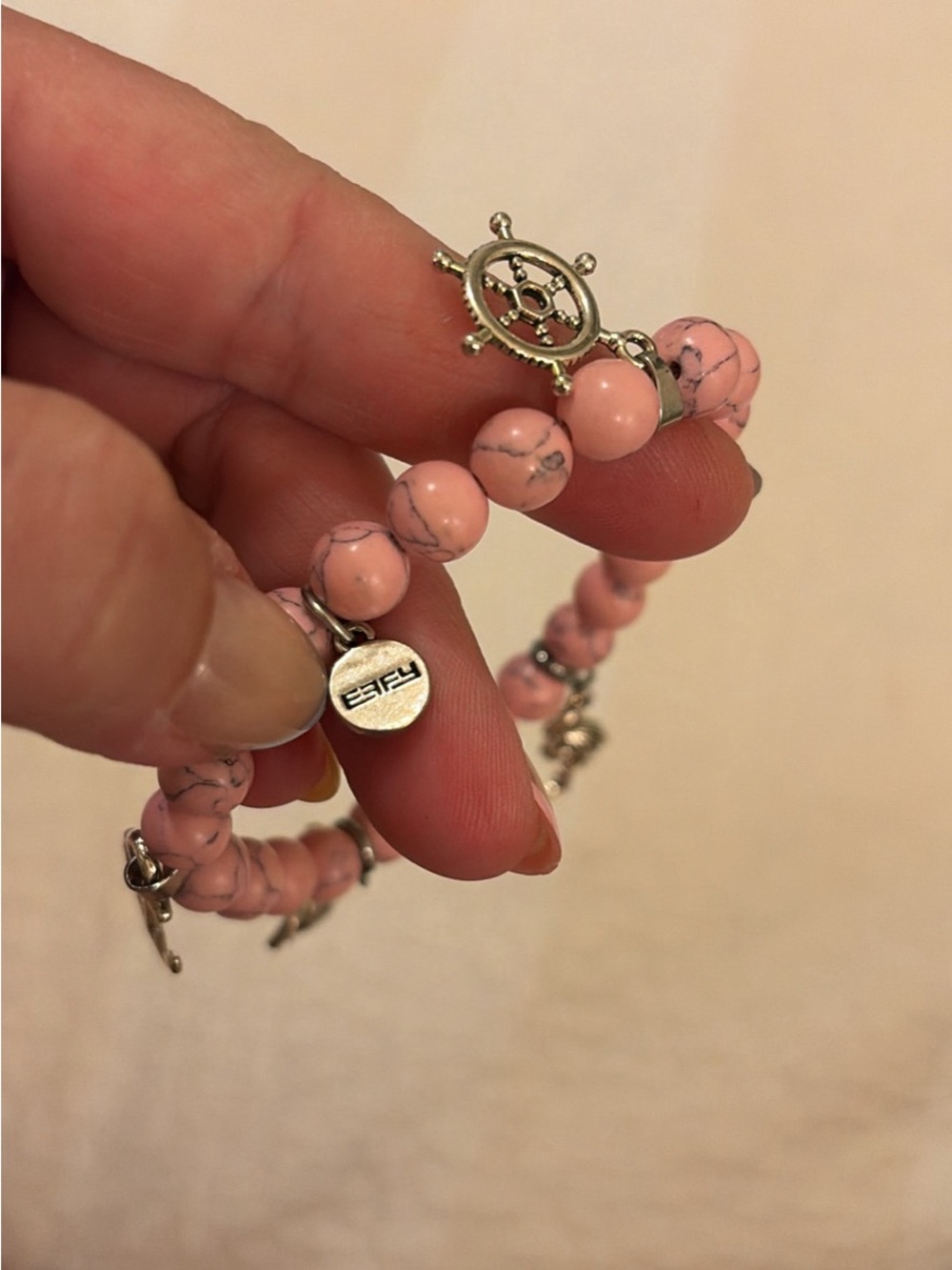 Effy Pink Howlite Beaded Charm Bracelet